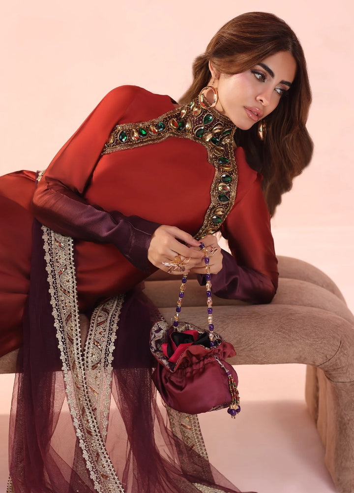 Eterna by Musferah Saad Pret Embroidered Tissue Silk 2 Piece Sunset Ombre - Festive Collection
