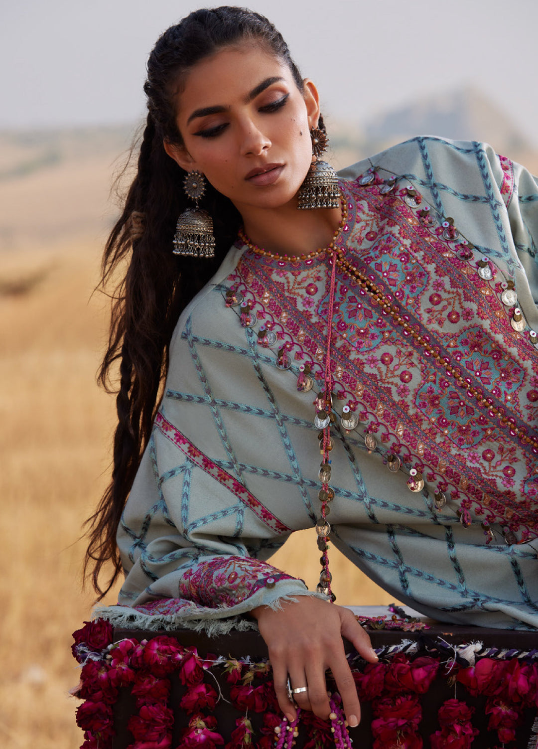 Zaha by Khadija Shah Unstitched Karandi Embroidered Suits 3 Piece ZL25KW NAYAB ZW25-06 - Winter Collection