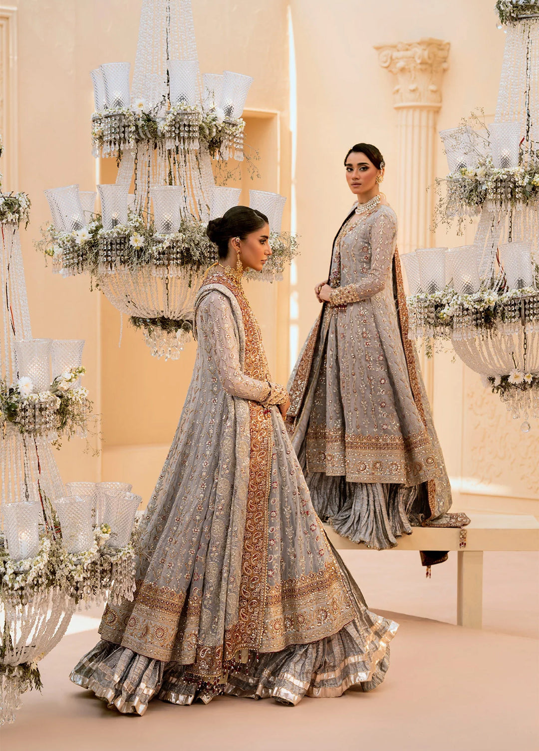 Aik Unstitched Wedding Unstitched Chiffon Embroidered 3 Piece AIK25WF LOOK 02 - Festive Collection