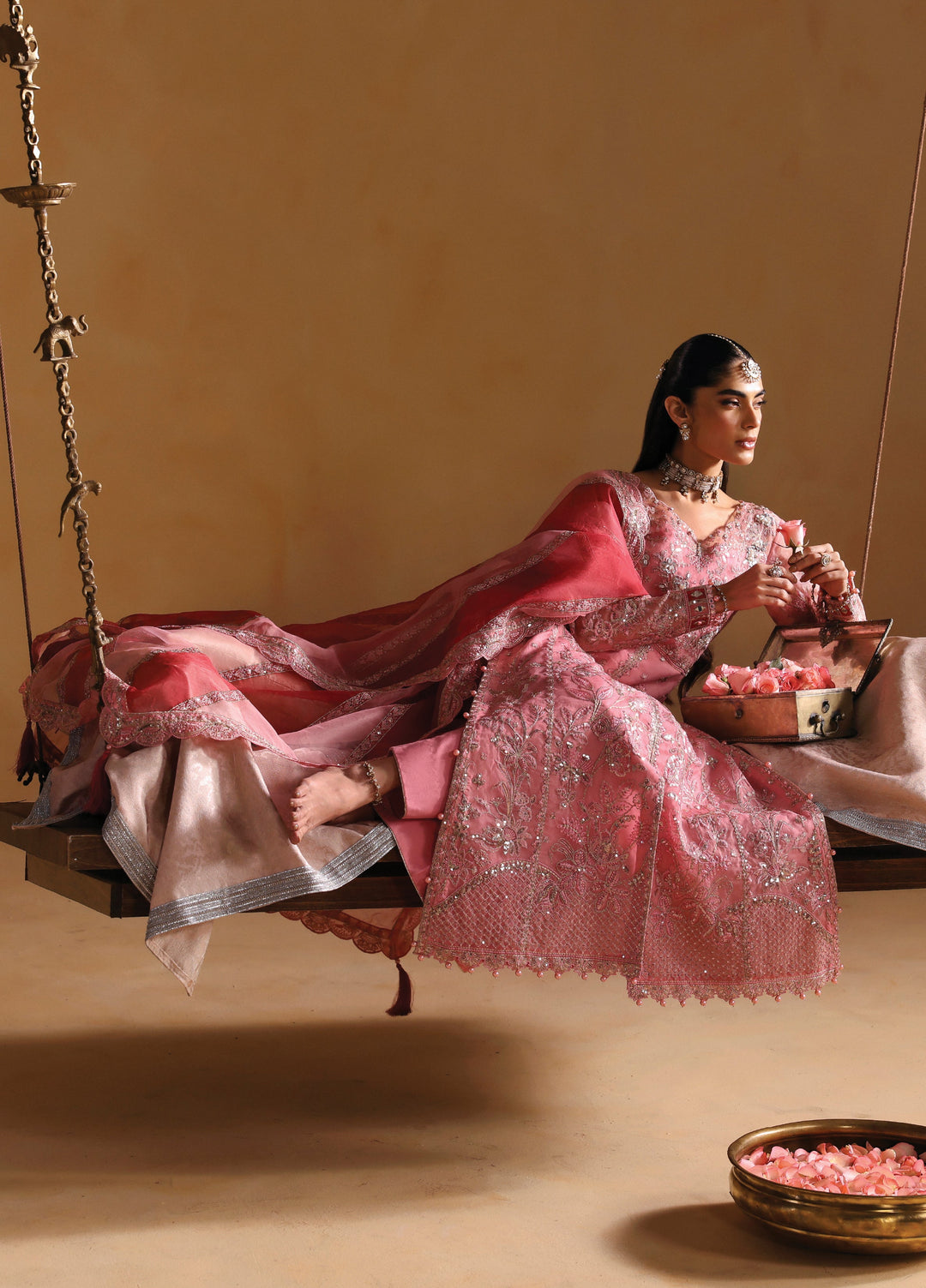 Gulaal Unstitched Embroidered Organza Suits 3 Piece GL25UW AREEMAN-WU-13 - Wedding Collection