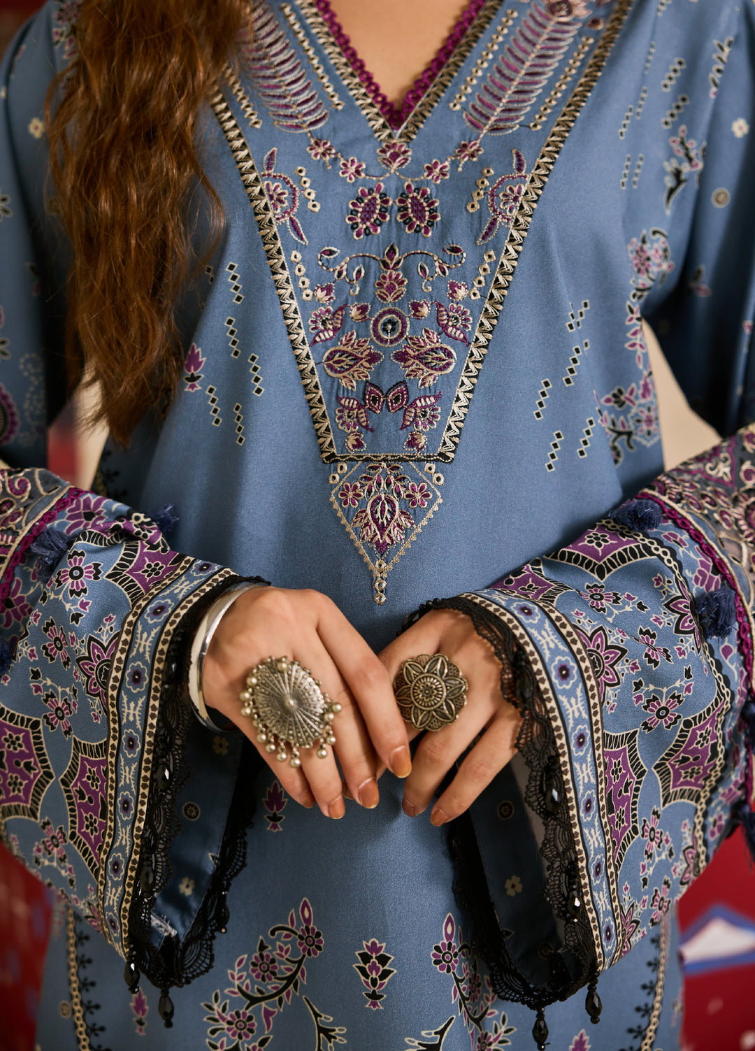 Zync by Florent One Nation Unstitched Khaddar Embroidered Suits 3 Piece FL25ON FL-6A - Winter Collection