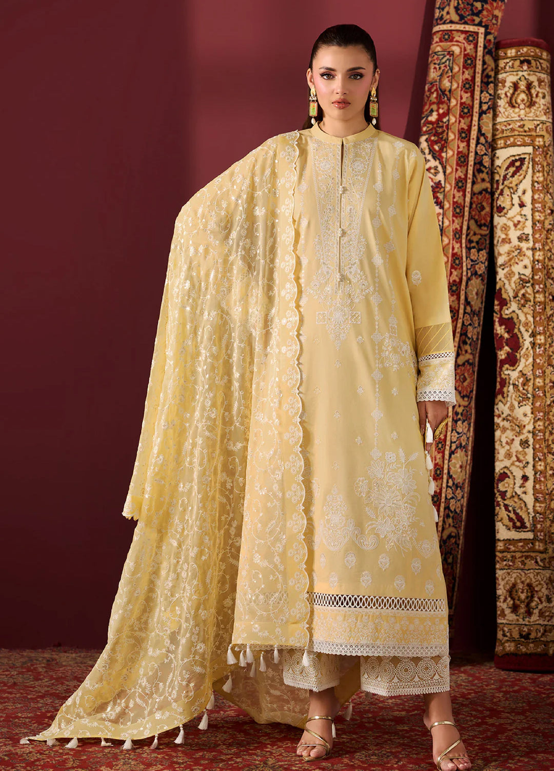 Alizeh Fashion Unstitched Embroidered Lawn 3 Piece Suit AF26ULE AF-EL-7061-MELLOW - Summer Collection