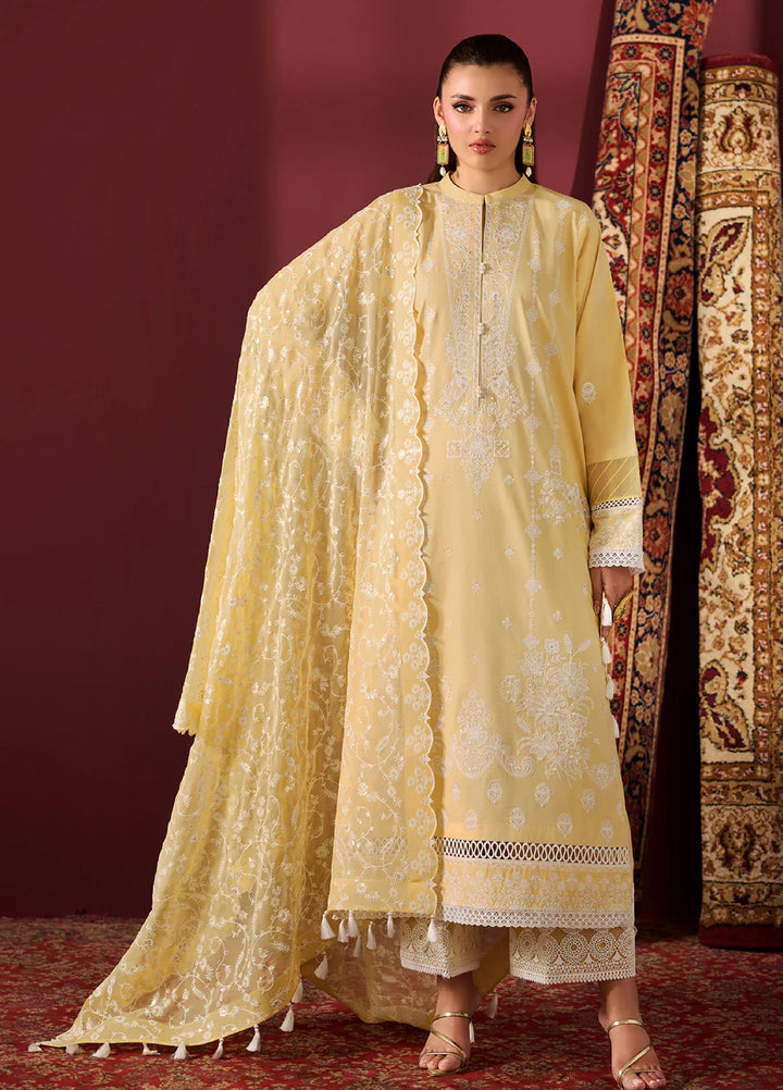 Alizeh Fashion Unstitched Embroidered Lawn 3 Piece Suit AF26ULE AF-EL-7061-MELLOW - Summer Collection