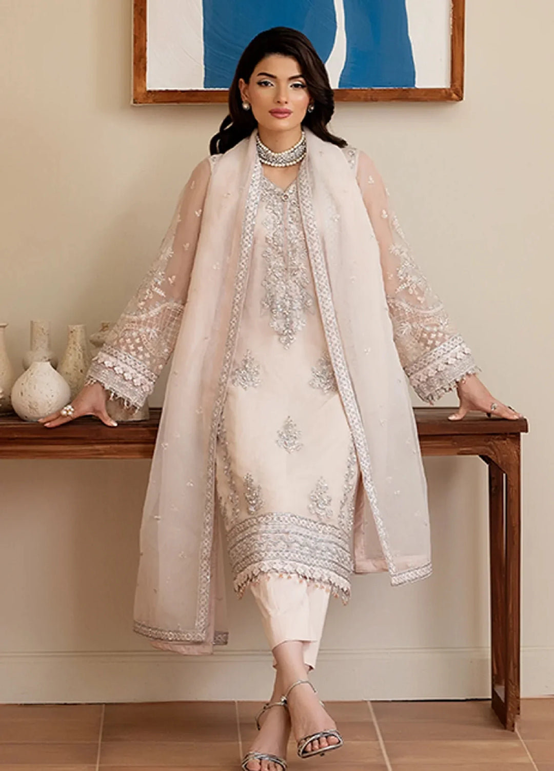 Yashfa RTW Hand Work Organza 4 Piece Suit SHANZA - Wedding Collection