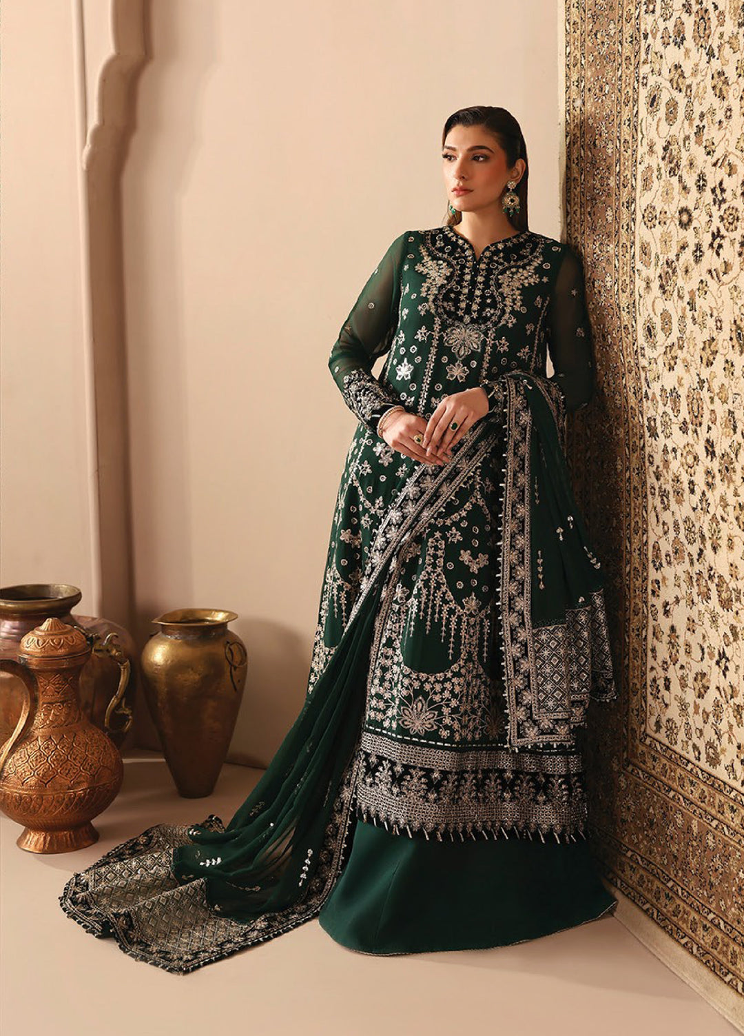 Neorah by Xenia Formals Unstitched Chiffon Embroidered 3 Piece Suit XE26UN D-5 QAIFA - Festive Collection