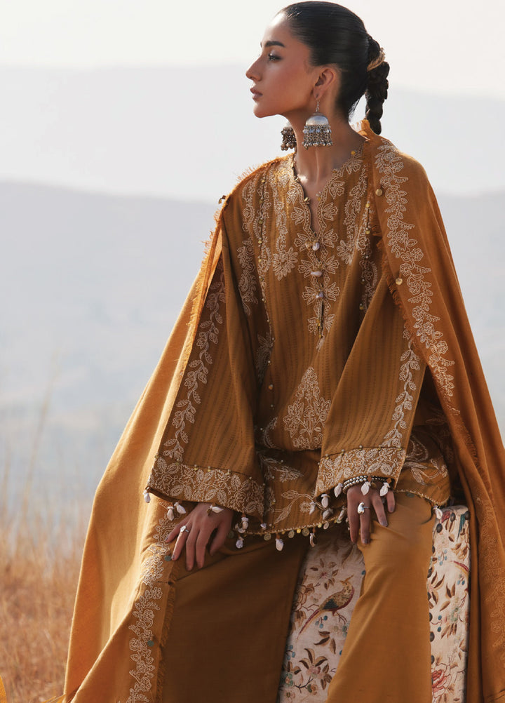 Zaha by Khadija Shah Unstitched Jacquard Embroidered Suits 3 Piece ZL25KW HEER ZW25-10 - Winter Collection