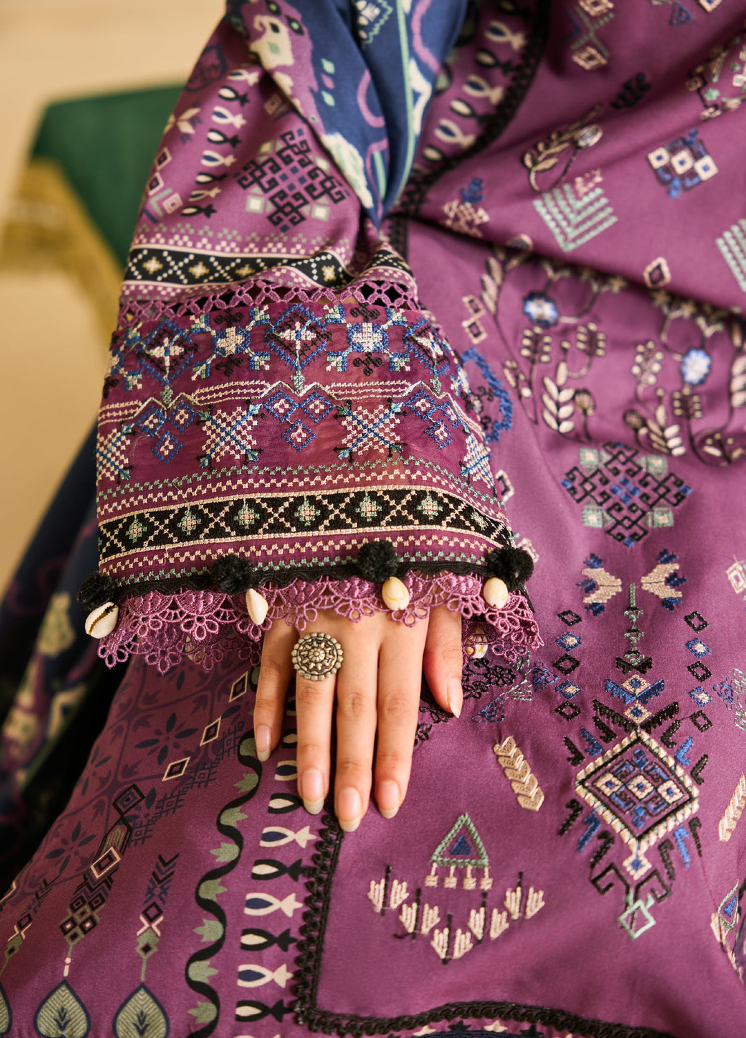 Zync by Florent One Nation Unstitched Khaddar Embroidered Suits 3 Piece FL25ON FL-5B - Winter Collection