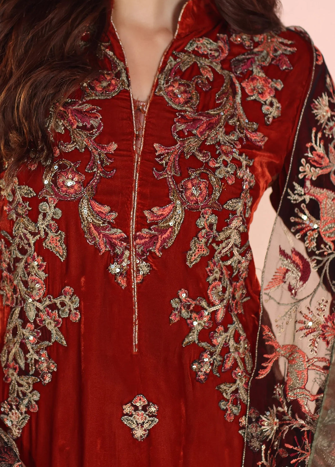 Eterna by Musferah Saad Pret Embroidered Velvet 2 Piece Ember Glow - Festive Collection