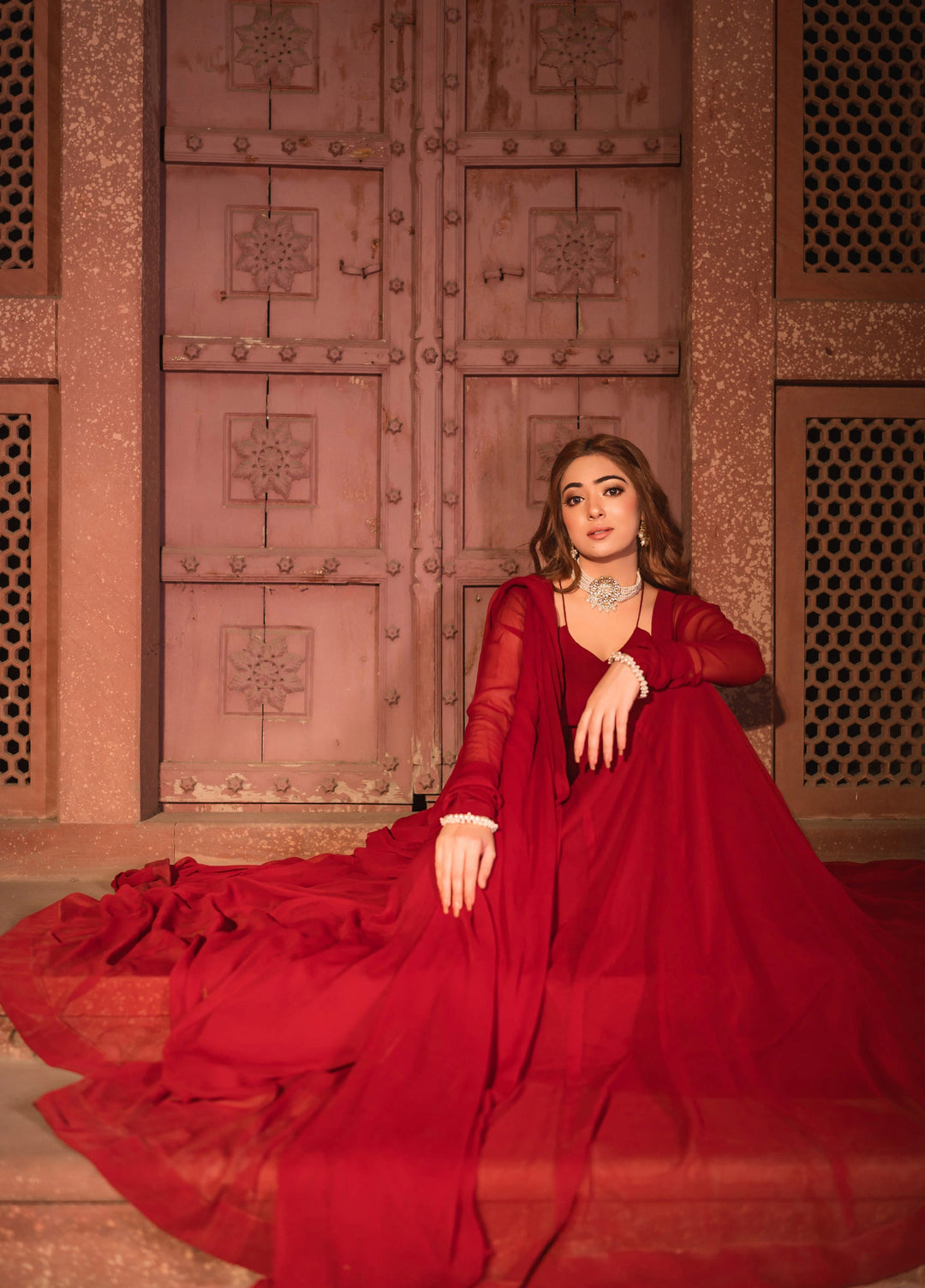 Aura by Haniumaimaz RTW Embroidered Chiffon 2 Piece Suit HUM26RCA SOHA - Festive Collection