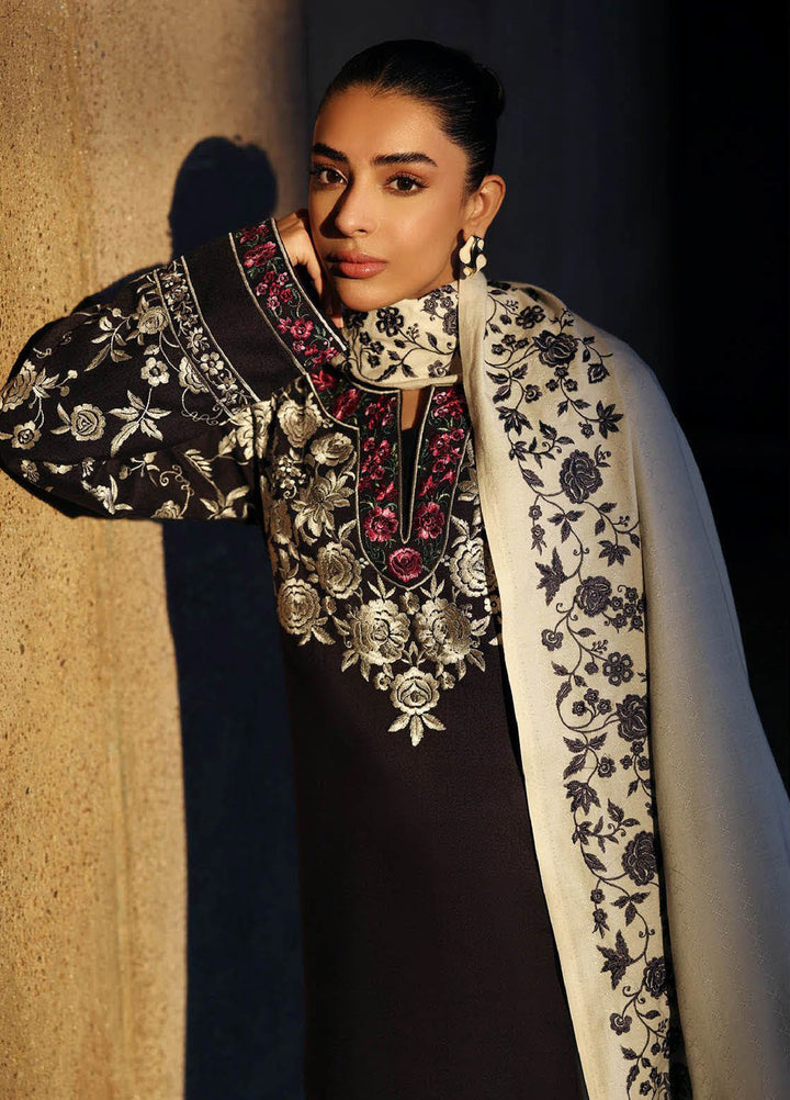 Rajbari Premium Unstitched Peach Winter Shawl Exclusive Embroidered Suits 3 Piece RB25PW D-12 - Winter Collection