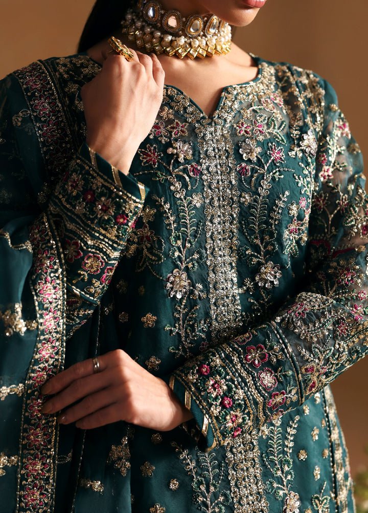 Gulaal Unstitched Embroidered Organza Suits 3 Piece GL25UW SOLIN-WU-12 - Wedding Collection