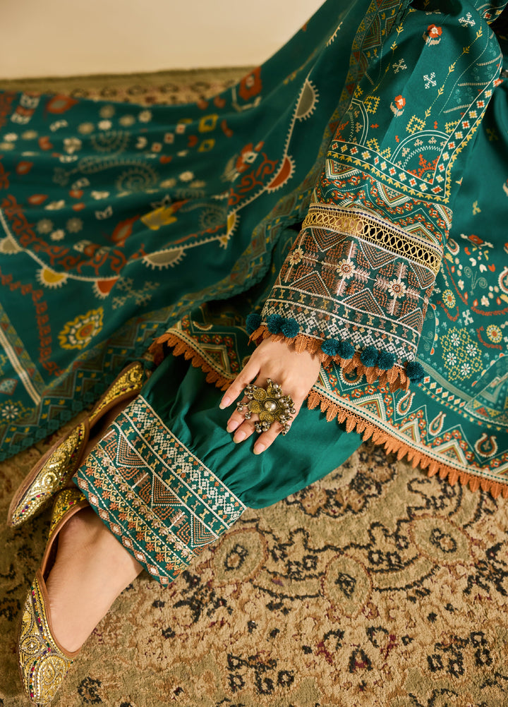 Zync by Florent One Nation Unstitched Khaddar Embroidered Suits 3 Piece FL25ON FL-1B - Winter Collection