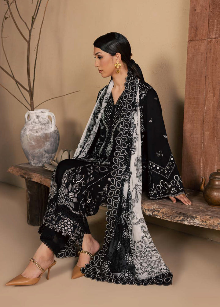 Koyal Monochrome by Nureh Unstitched Embroidered Lawn 3 Piece Suit NU26UKM NE-265 - Casual Collection