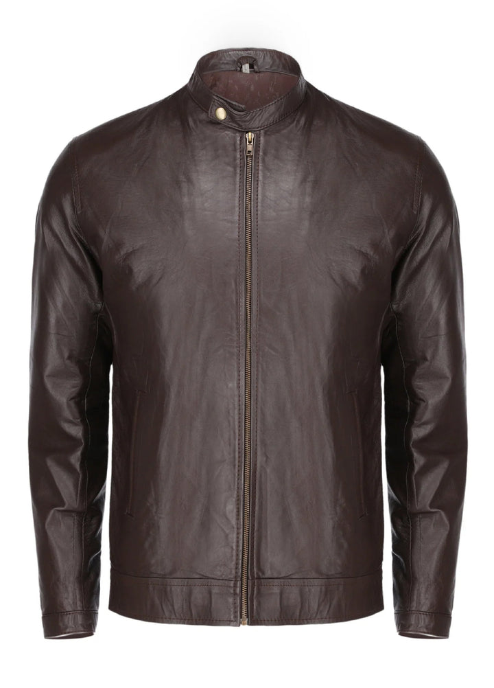 Brown Mens Pure Sheep Leather Jacket