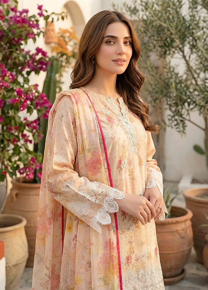 Komal by Lakhany Unstitched Embroidered Lawn 3 Piece Suit LSM26ULK LG-RK-0154 - Summer Collection