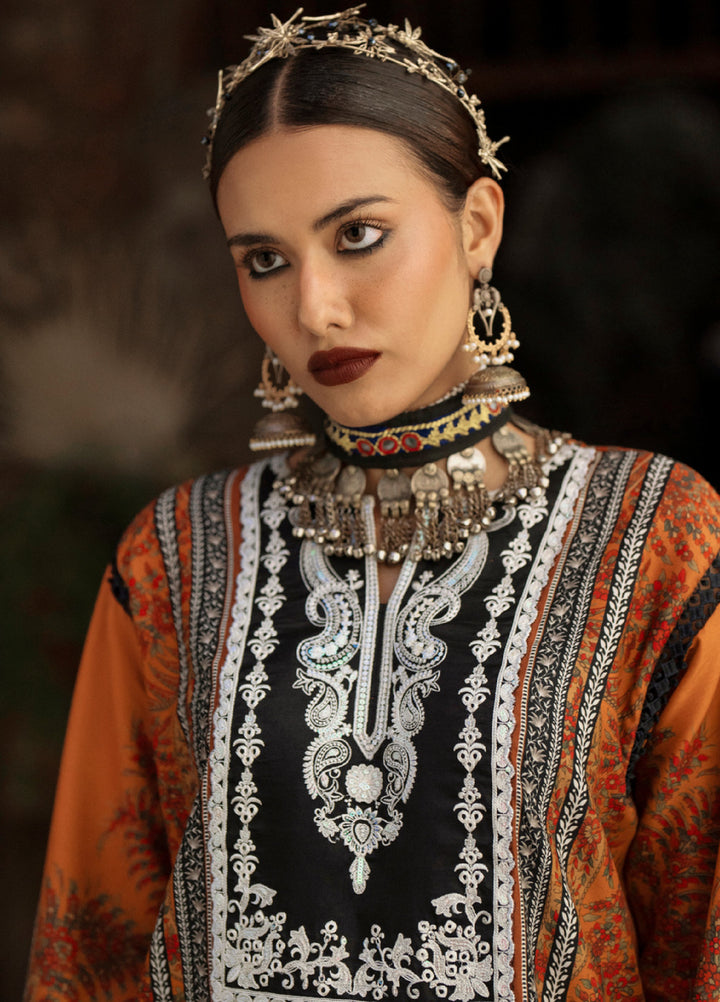 AJR Sard Shaam Embroidered Unstitched Linen Suits 3 Piece AJR25SS AJRW-10 MAHRUKH - Winter Collection