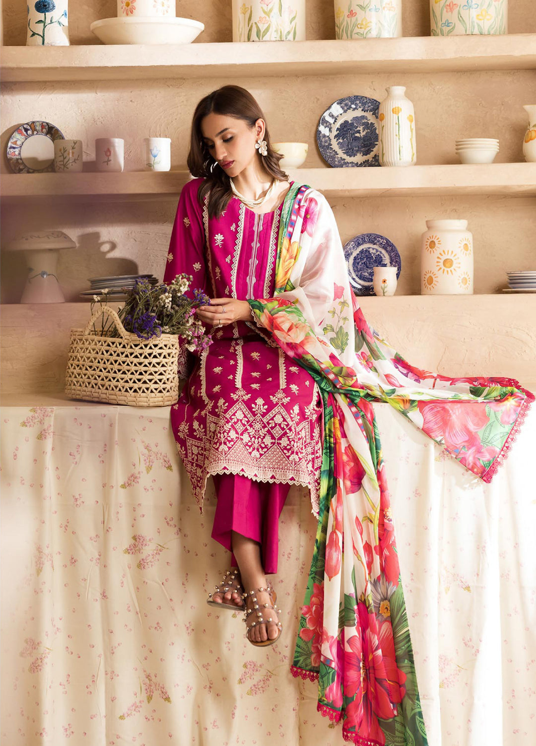 Nissa by Rajbari Unstitched Chikankari Embroidered Lawn 3 Piece Suit RB26UNCL D-9 - Summer Collection