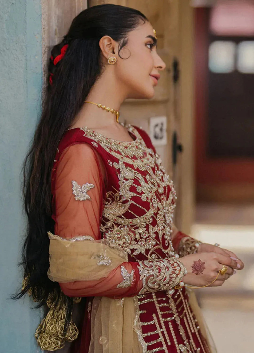 Roheenaz Embroidered Net Suits Unstitched 3 Piece RNZ24PSM Jabeen - Wedding Collection