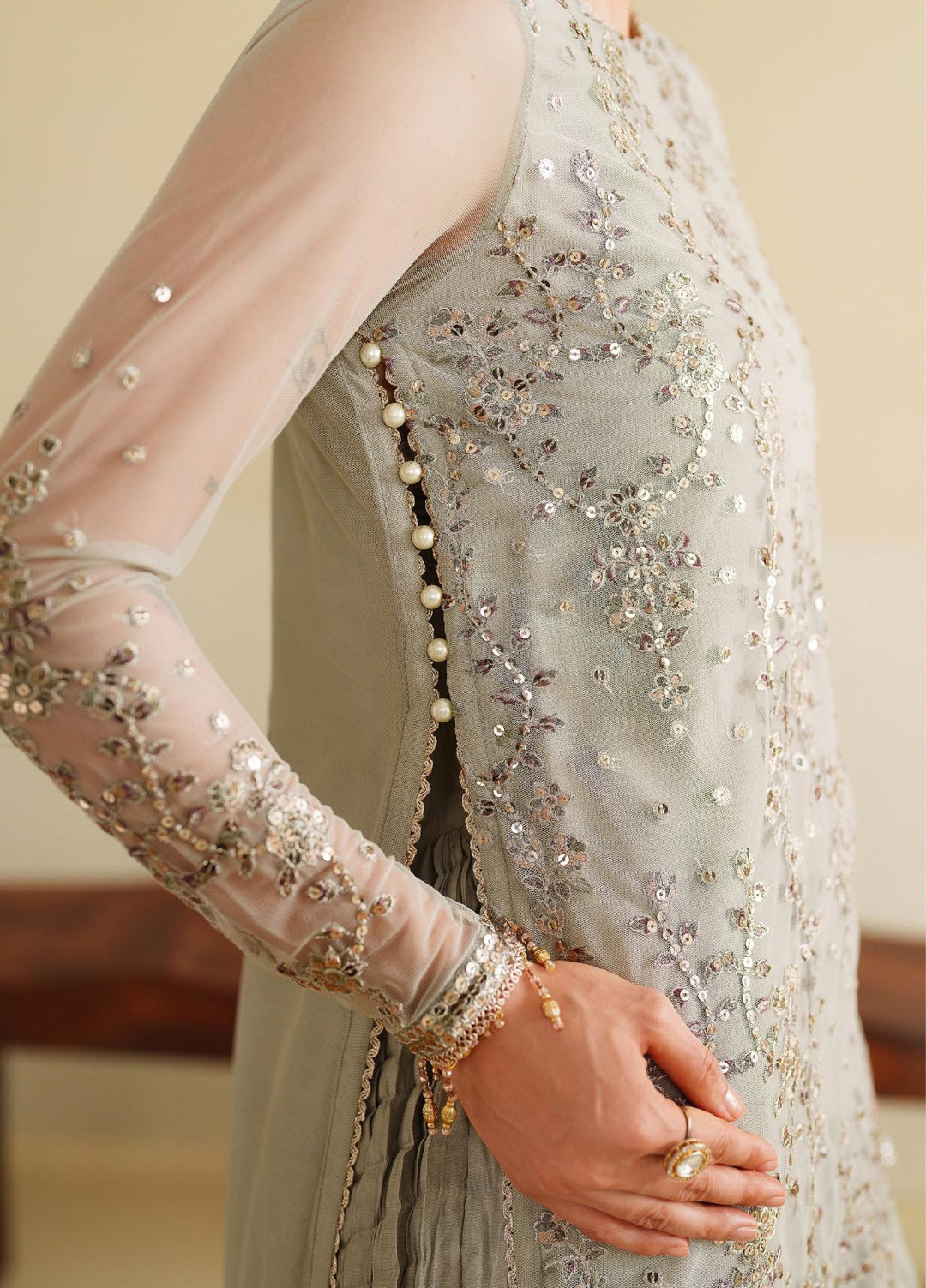 Roohi By Zarif Unstitched Formal Embroidered Net Suits 4 Piece ZR25UF RFE-06 Milaan - Formals Collection