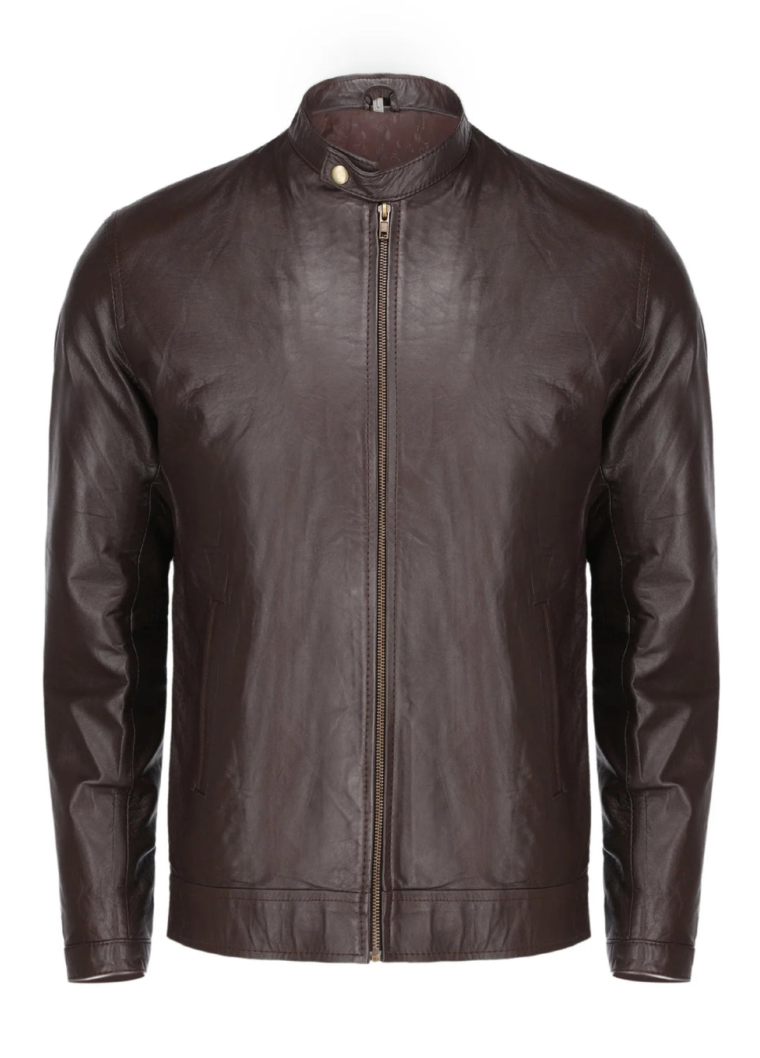 Brown Mens Pure Sheep Leather Jacket