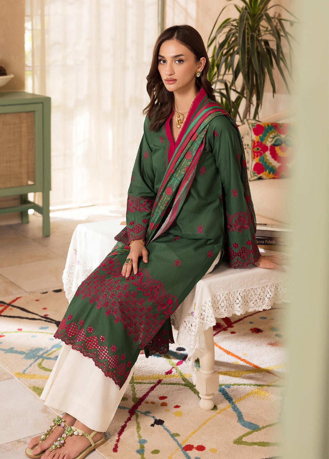 Nissa by Rajbari Unstitched Chikankari Embroidered Lawn 3 Piece Suit RB26UNCL D-8 - Summer Collection
