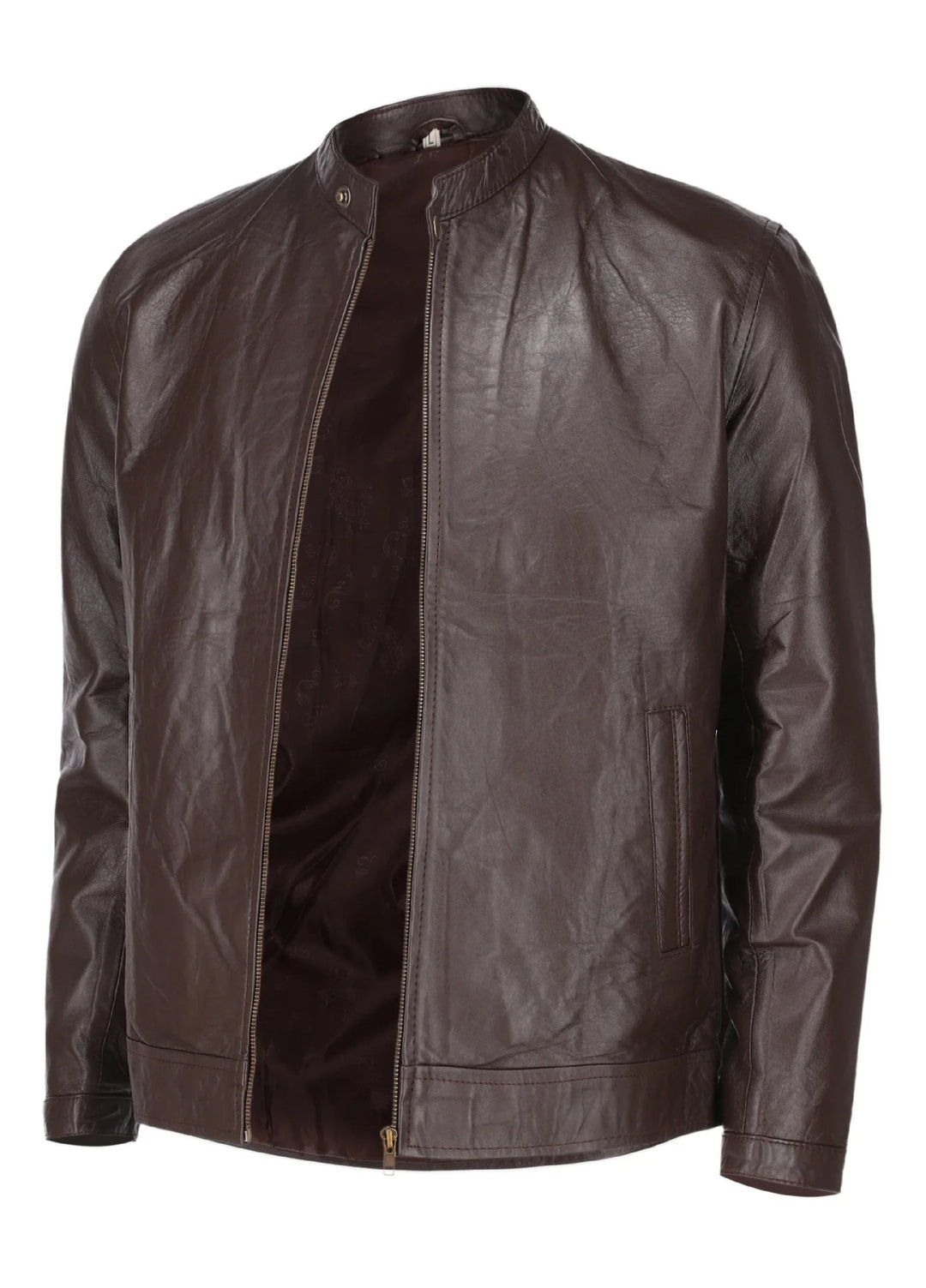 Brown Mens Pure Sheep Leather Jacket