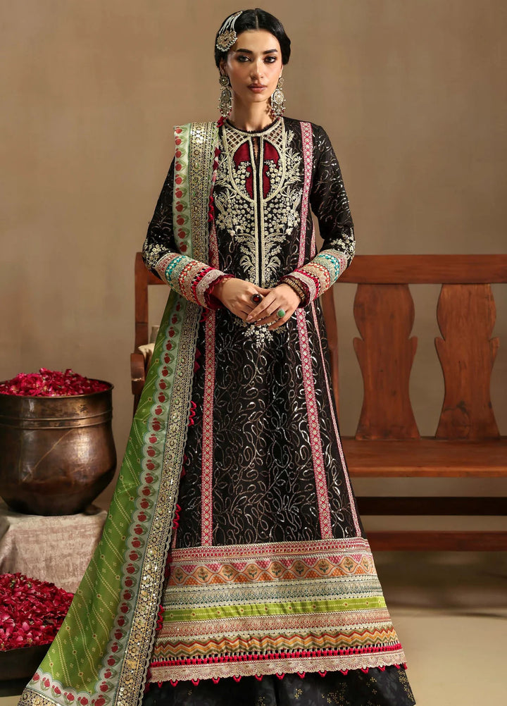 Sable Vogue Embroidered Raw Silk Suits Unstitched 3 Piece SV25UF FC-06-25 - Festive Collection