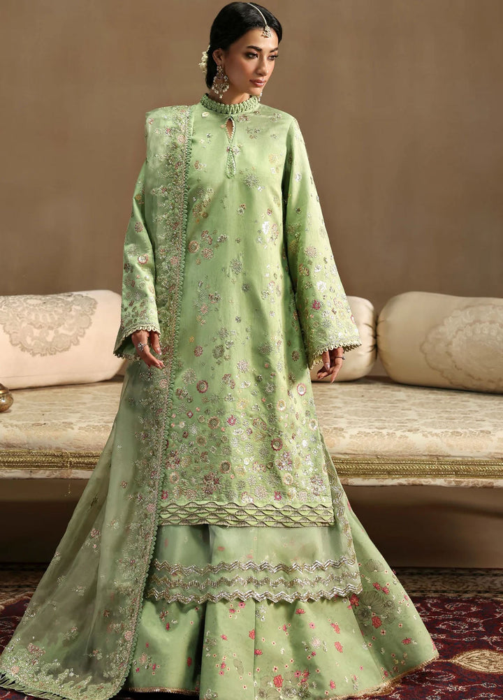 Sable Vogue Embroidered Raw Silk Suits Unstitched 3 Piece SV25UF FC-03-25-G - Festive Collection