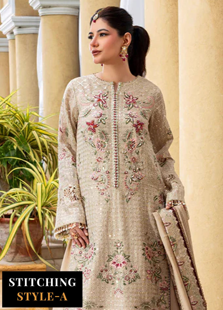 Haye Dil by Sahane Embroidered Khaddi Net Suits Unstitched 4 Piece SNE25HD CT 29004 Veil of Romance - Formals Collection