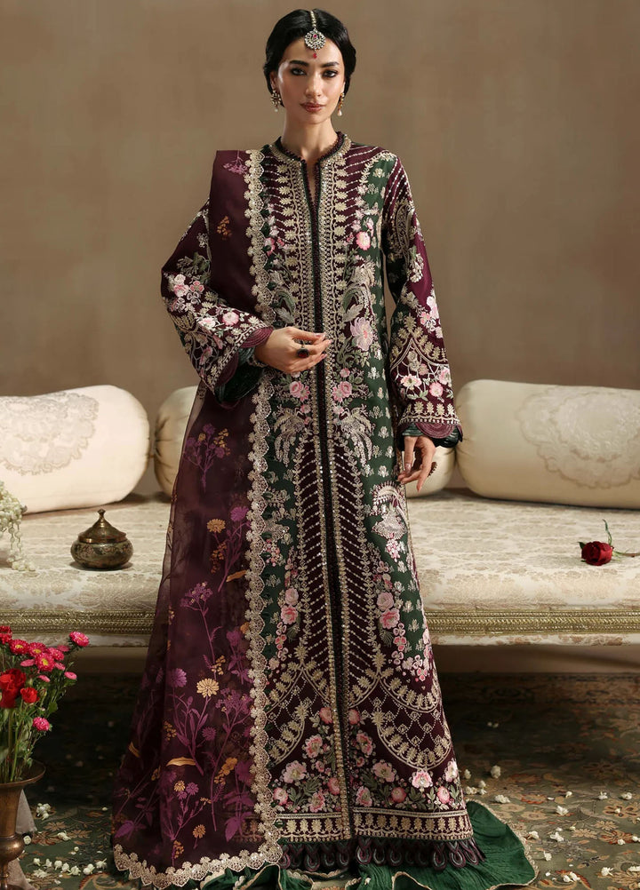 Sable Vogue Embroidered Raw Silk Suits Unstitched 3 Piece SV25UF FC-01-25 - Festive Collection