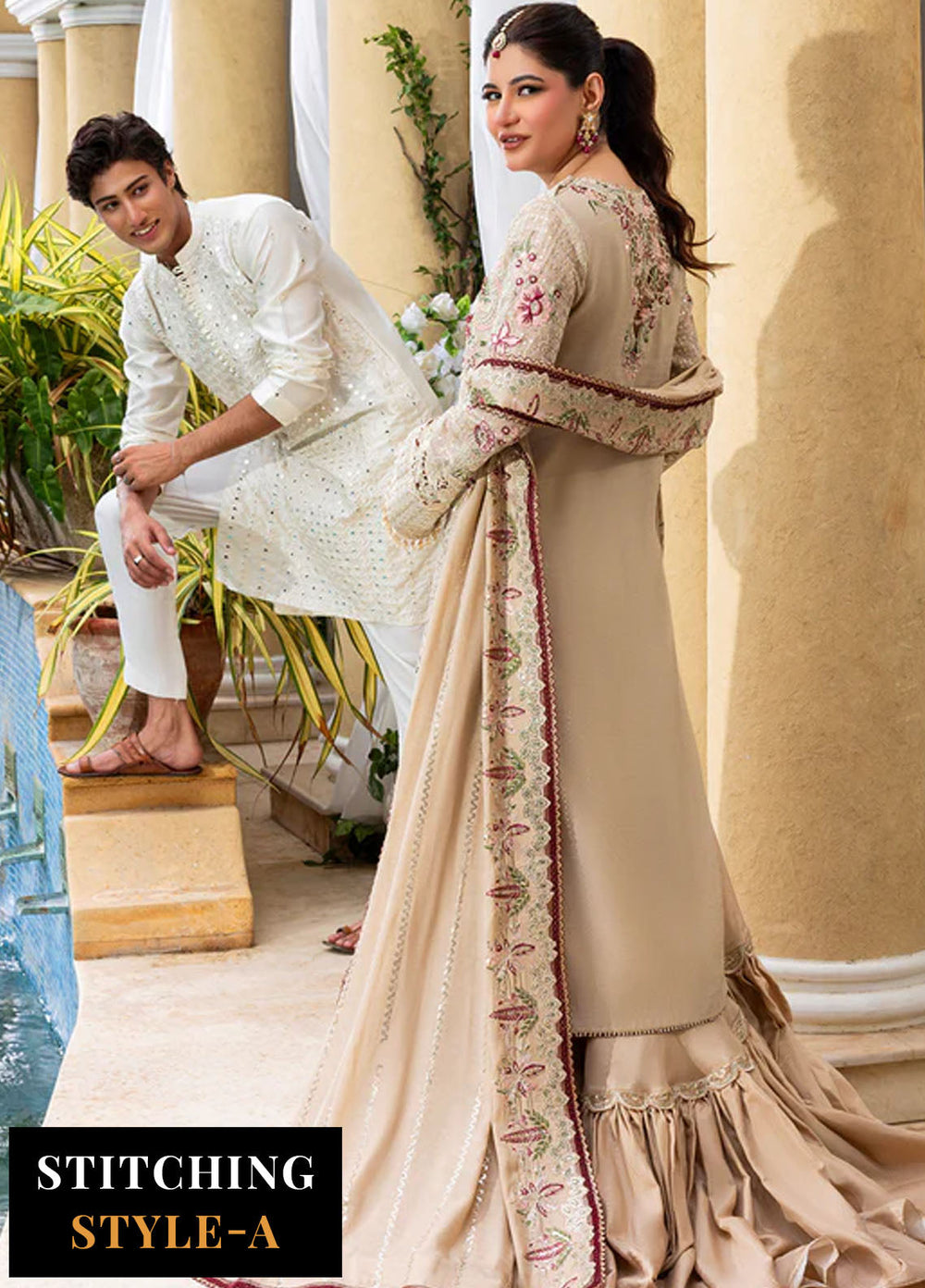 Haye Dil by Sahane Embroidered Khaddi Net Suits Unstitched 4 Piece SNE25HD CT 29004 Veil of Romance - Formals Collection