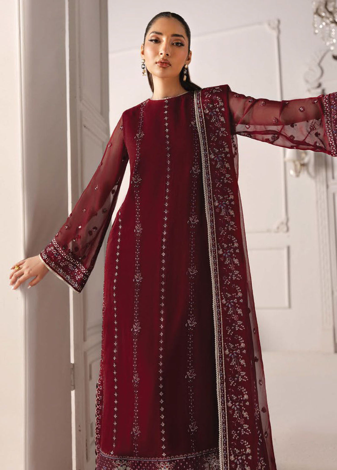Aurelle by Seran Embroidered Suits Unstitched 3 Piece SN25AU Rosaline - Formals Collection