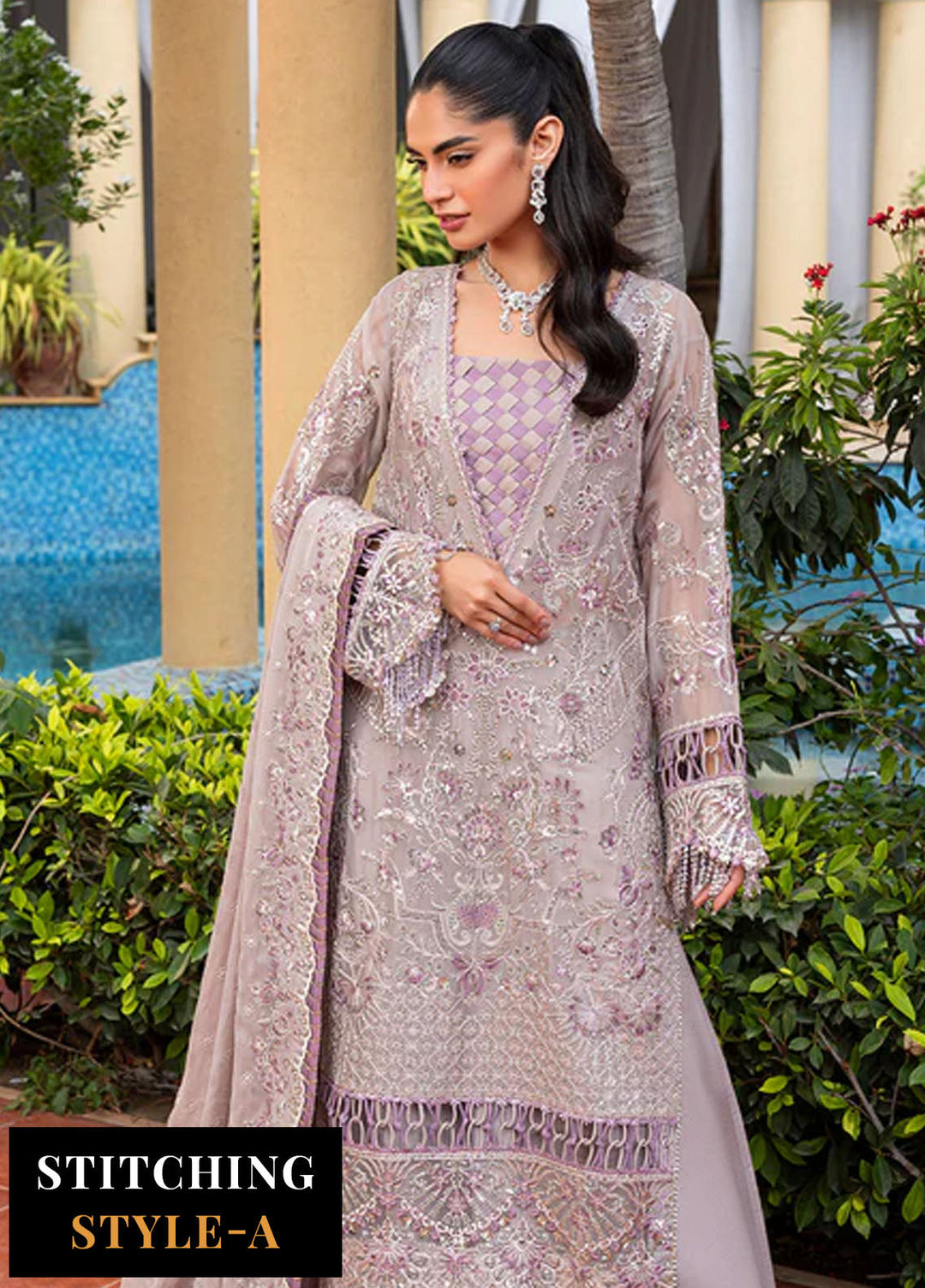 Haye Dil by Sahane Embroidered Chiffon Suits Unstitched 4 Piece SNE25HD CT 29008 Falling for you - Formals Collection