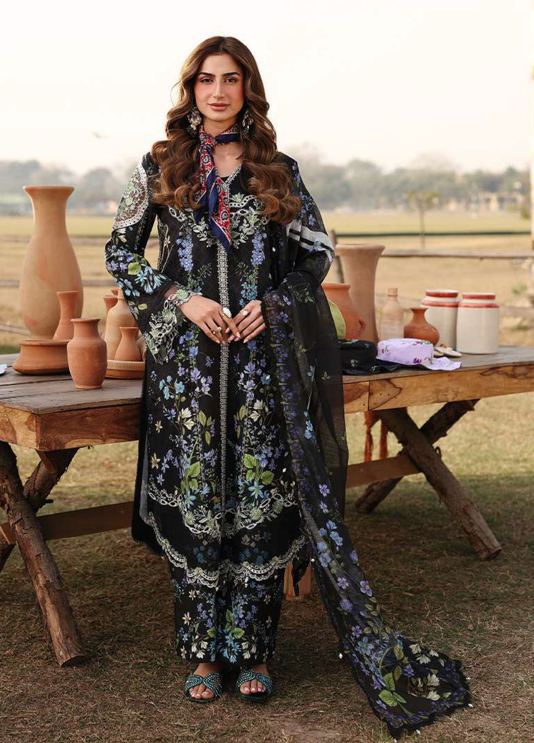 Sardinia Unstitched Embroidered Lawn 3 Piece Suit SRD26ULF D-3 DUSK - Festive Collection