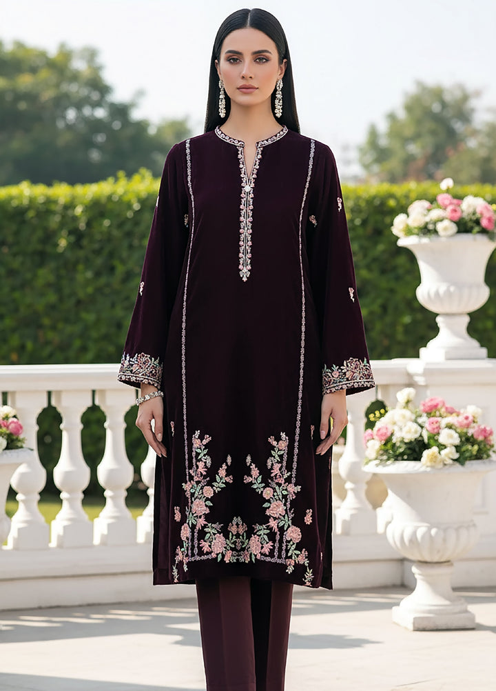 Lakhany Womens Pret Embroidered Velvet 1 Piece LG-UB-0251-W-EMB-1P - Festive Collection