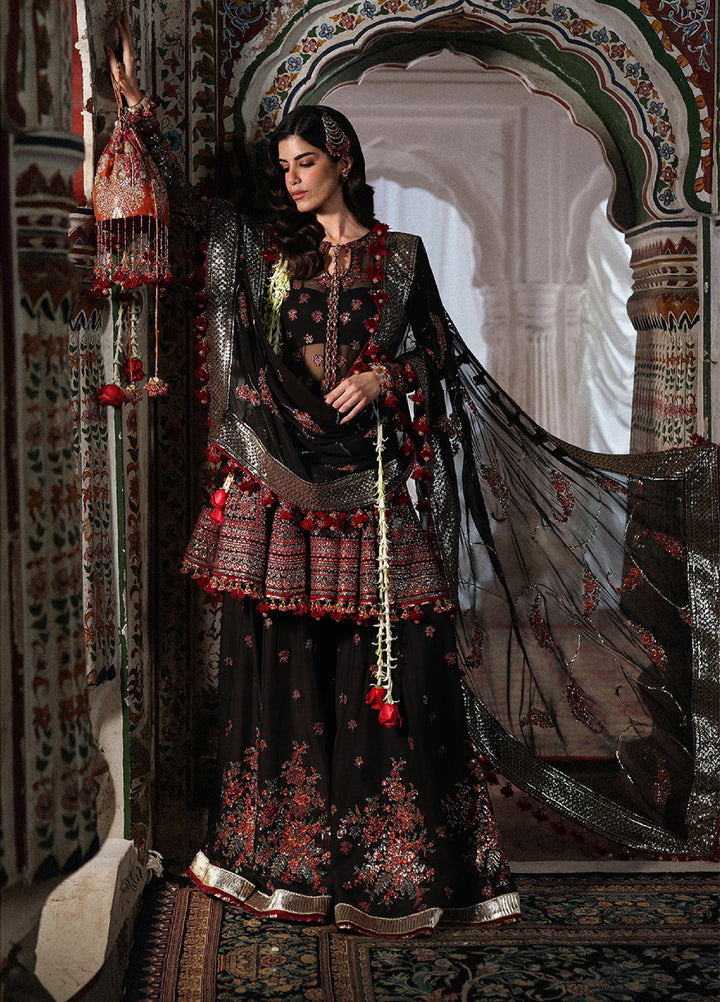 Hussain Rehar Unstitched Embroidered Chiffon 3 Piece Suit HR26UW D-835 Siyara - Wedding Collection