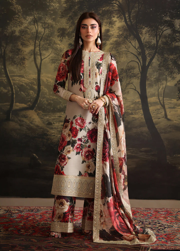 Rehana by Humjoli Pret Embroidered Lawn 3 Piece Beigery - Festive Collection