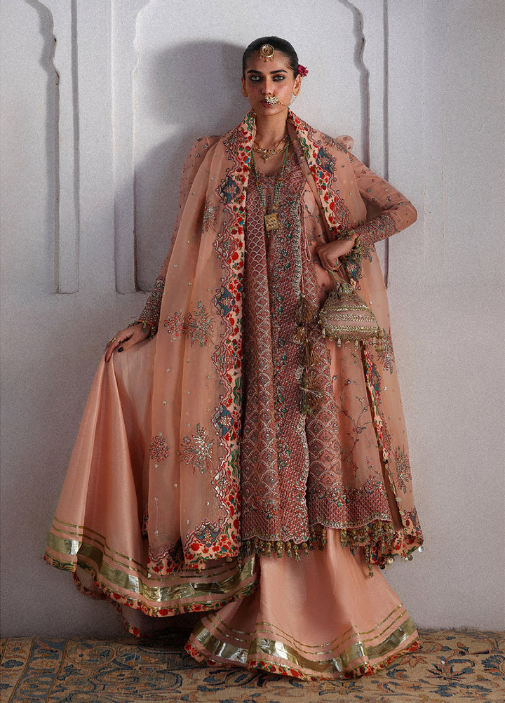 Hussain Rehar Unstitched Embroidered Organza 3 Piece Suit HR26UW D-837 Malka - Wedding Collection