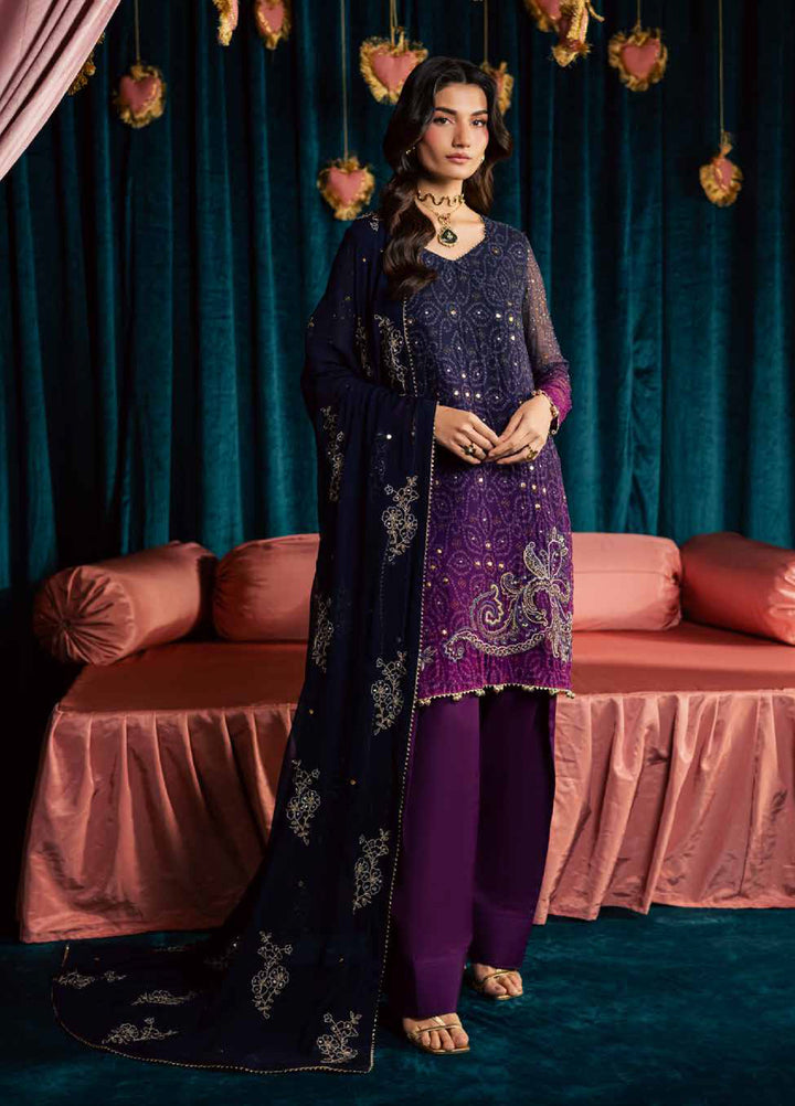 Mukeshkari by Nureh Unstitched Embroidered Chiffon 3 Piece Suit NU26UM MK- 23 - Festive Collection