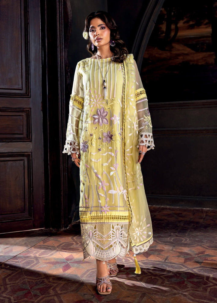 Aura by Zebtan Embroidered Chiffon Suits Unstitched 3 Piece ZB25AF AR-03 - Festive Collection
