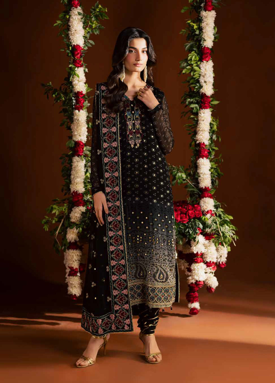 Mukeshkari by Nureh Unstitched Embroidered Chiffon 3 Piece Suit NU26UM MK- 24 - Festive Collection