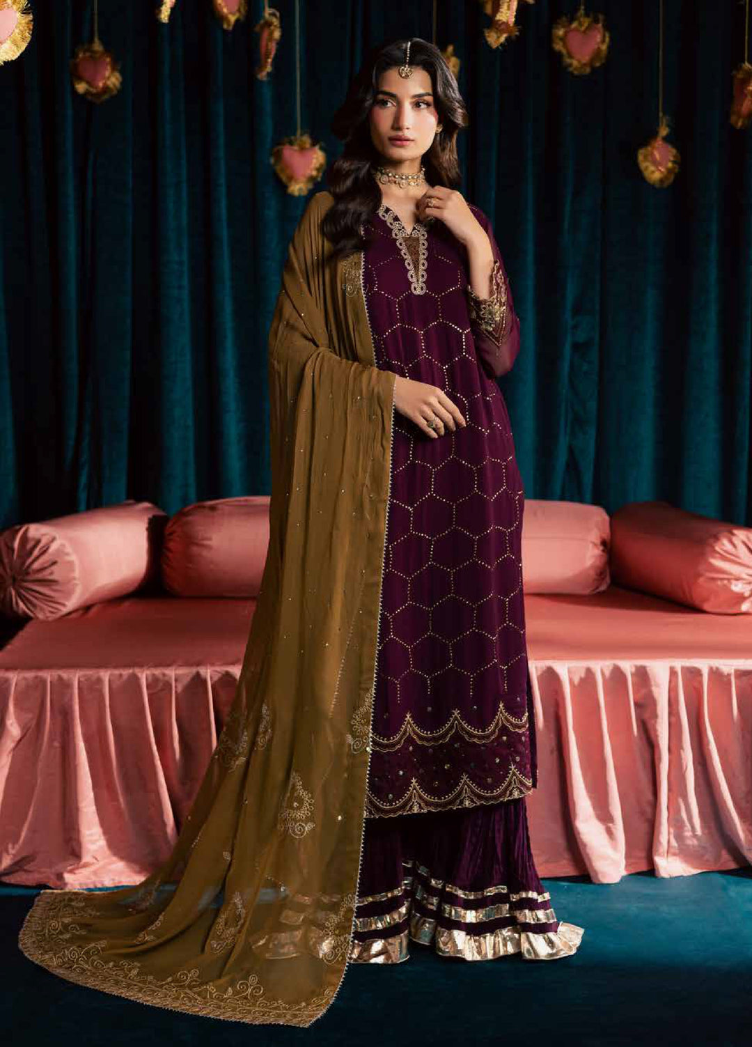 Mukeshkari by Nureh Unstitched Embroidered Chiffon 3 Piece Suit NU26UM MK- 21 - Festive Collection