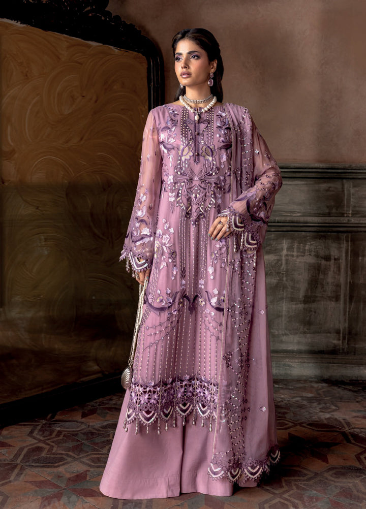 Aura by Zebtan Embroidered Chiffon Suits Unstitched 3 Piece ZB25AF AR-08 - Festive Collection