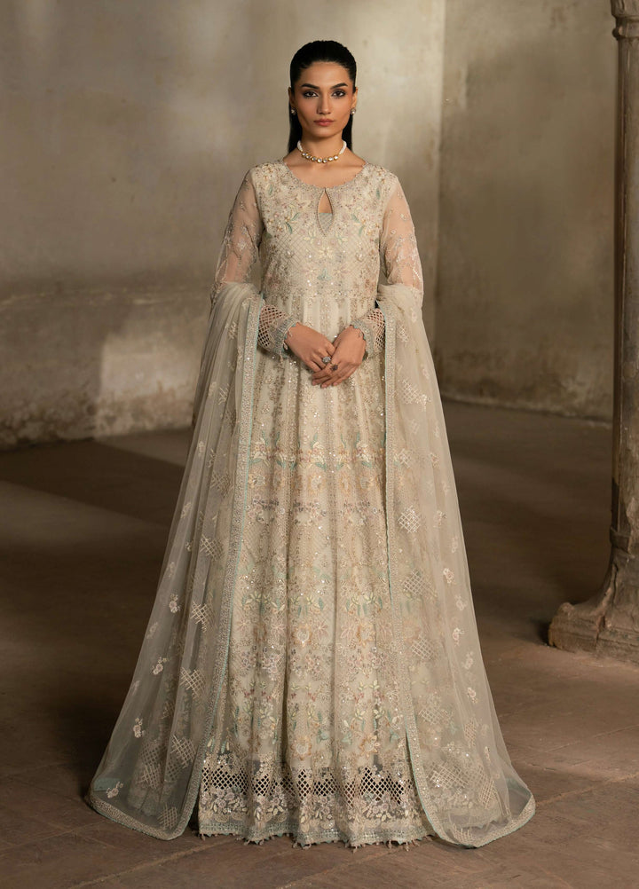 Humsafer by Lavish Premium Unstitched Embroidered Organza 3 Pcs Suit LVP26UH H-06 White Dove - Festive