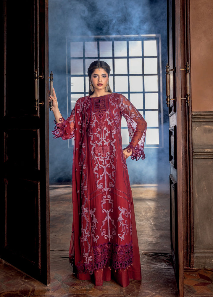 Aura by Zebtan Embroidered Chiffon Suits Unstitched 3 Piece ZB25AF AR-07 - Festive Collection