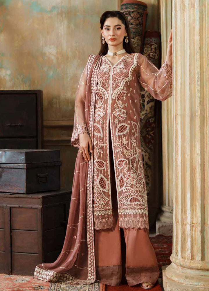 Zurgul by Zebtan Embroidered Organza Suits Unstitched 3 Piece ZB25ZF ZG-08 - Formals Collection