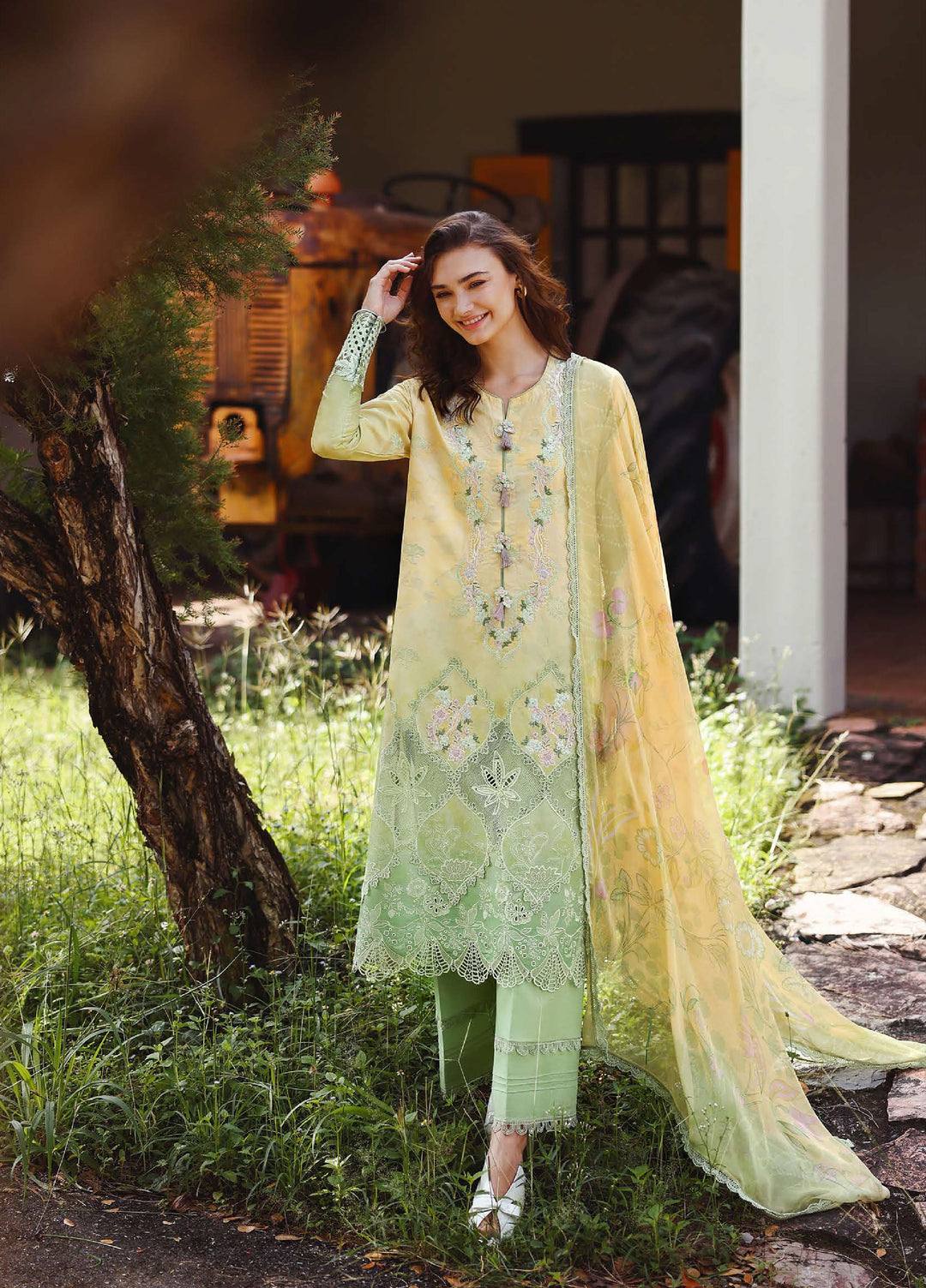 Solace by Mushq Unstitched Chikankari Lawn 3 Piece Suit MU26ULS Quiet Bloom MUNSS260210 - Festive Collection
