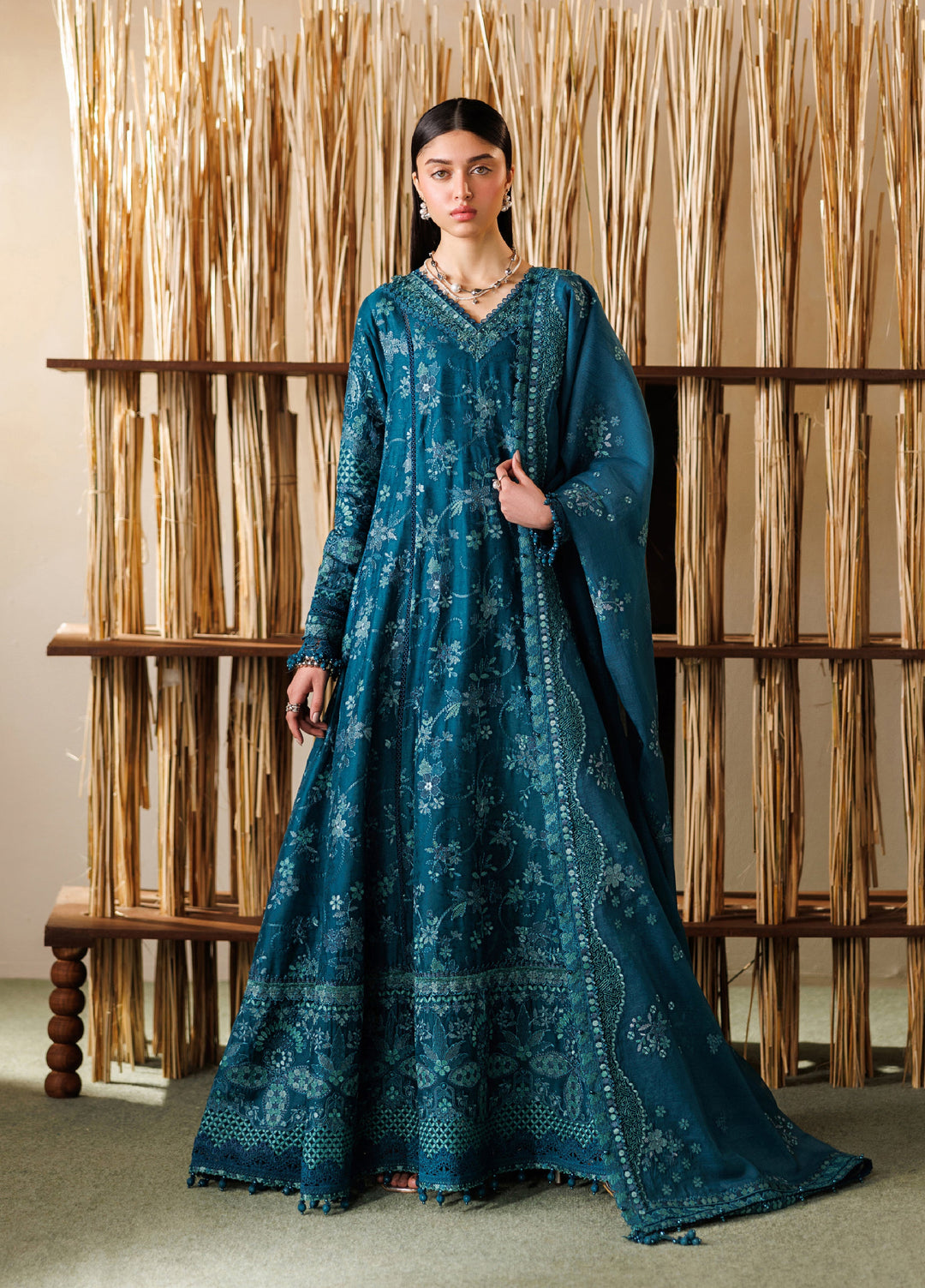 Baroque Unstitched Embroidered Lawn 3 Piece Suit BQ26ULE EL26-D04 - Eid Collection