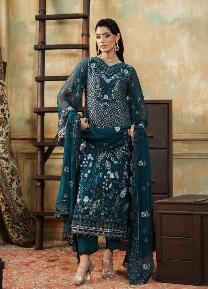 Zurgul by Zebtan Embroidered Chiffon Suits Unstitched 3 Piece ZB25ZF ZG-07 - Formals Collection