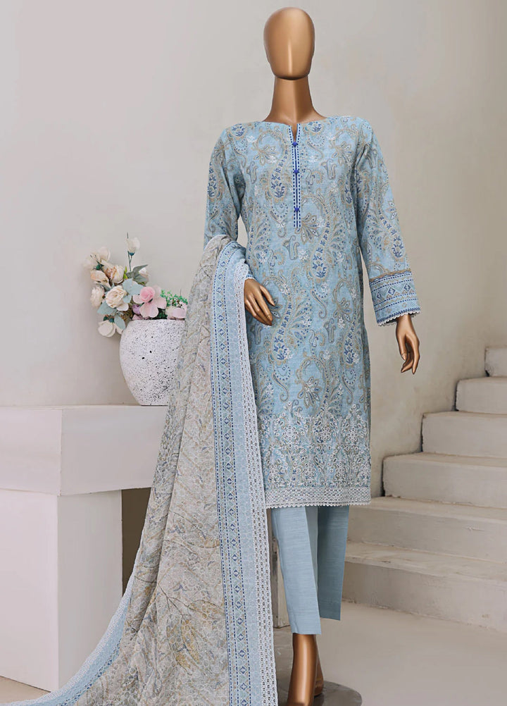 Hz Textiles Chikankari Embroidered Khaddar Suits Unstitched 3 Piece KEC 102 - Winter Collection